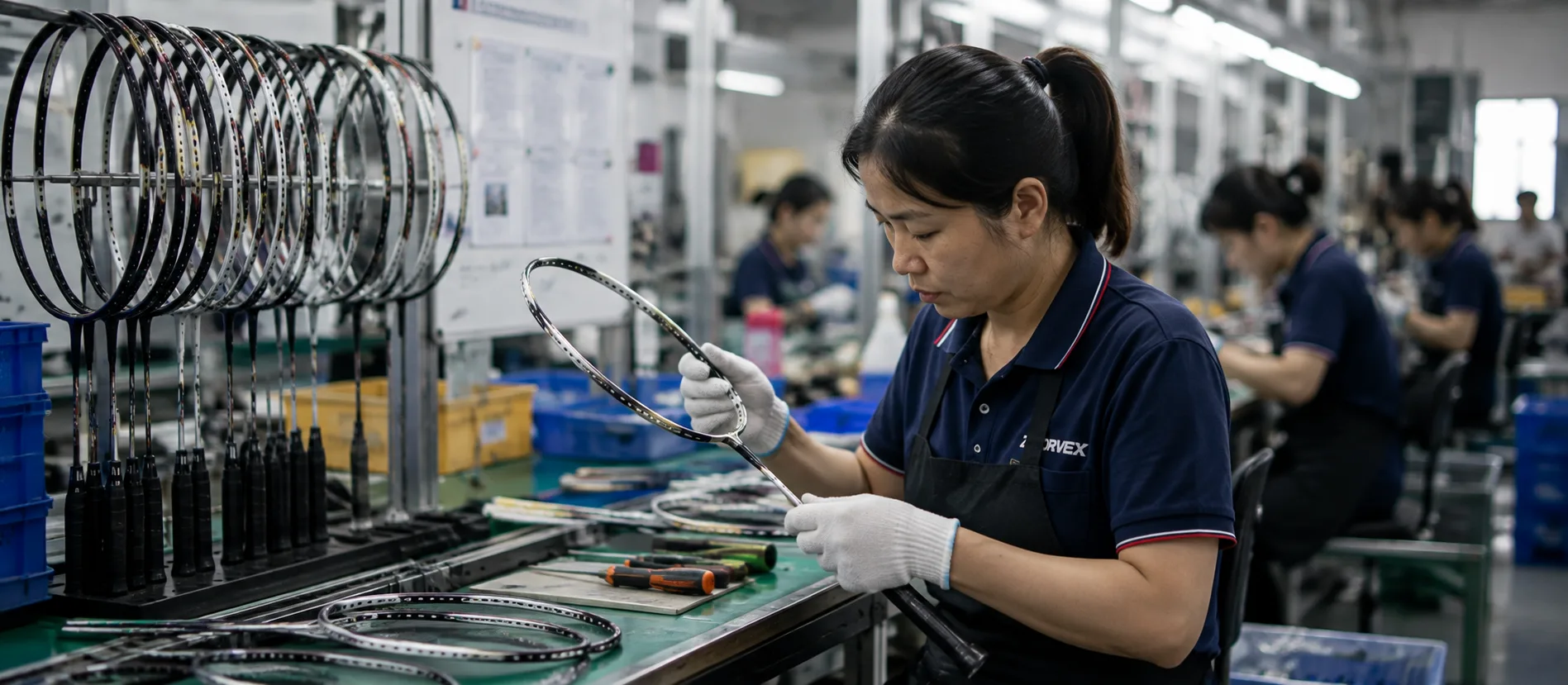 Panoramic view of ZORVEX manufacturing workshop production line
