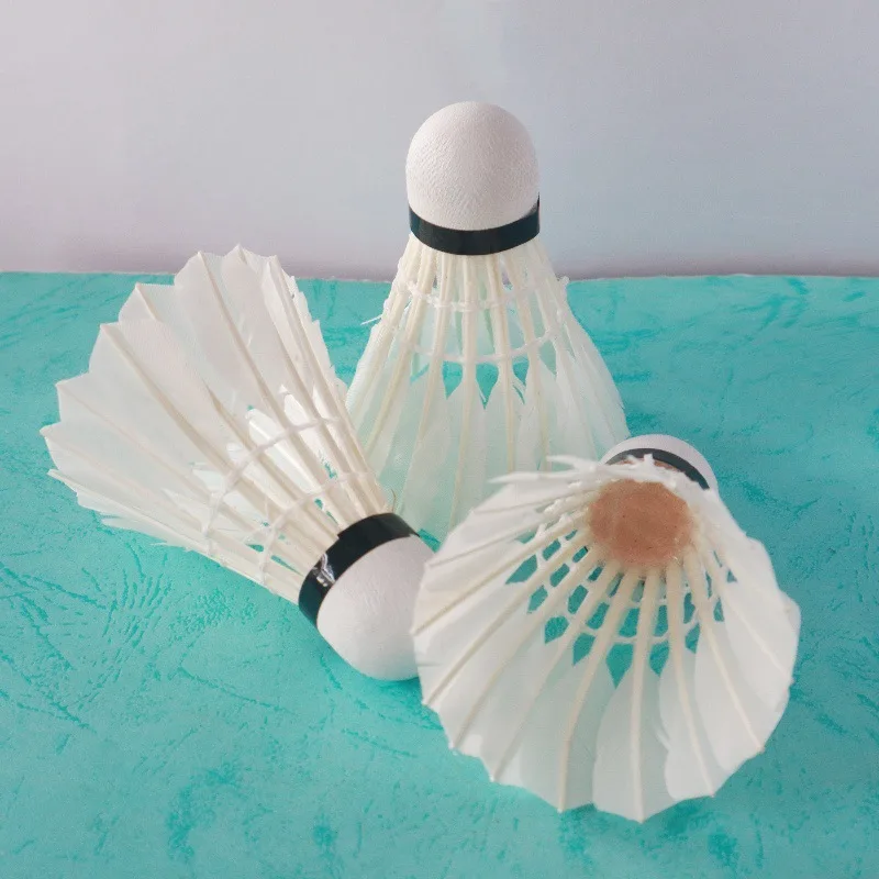 Durable Goose Feather Shuttlecocks 12-Pack for Training and Practice