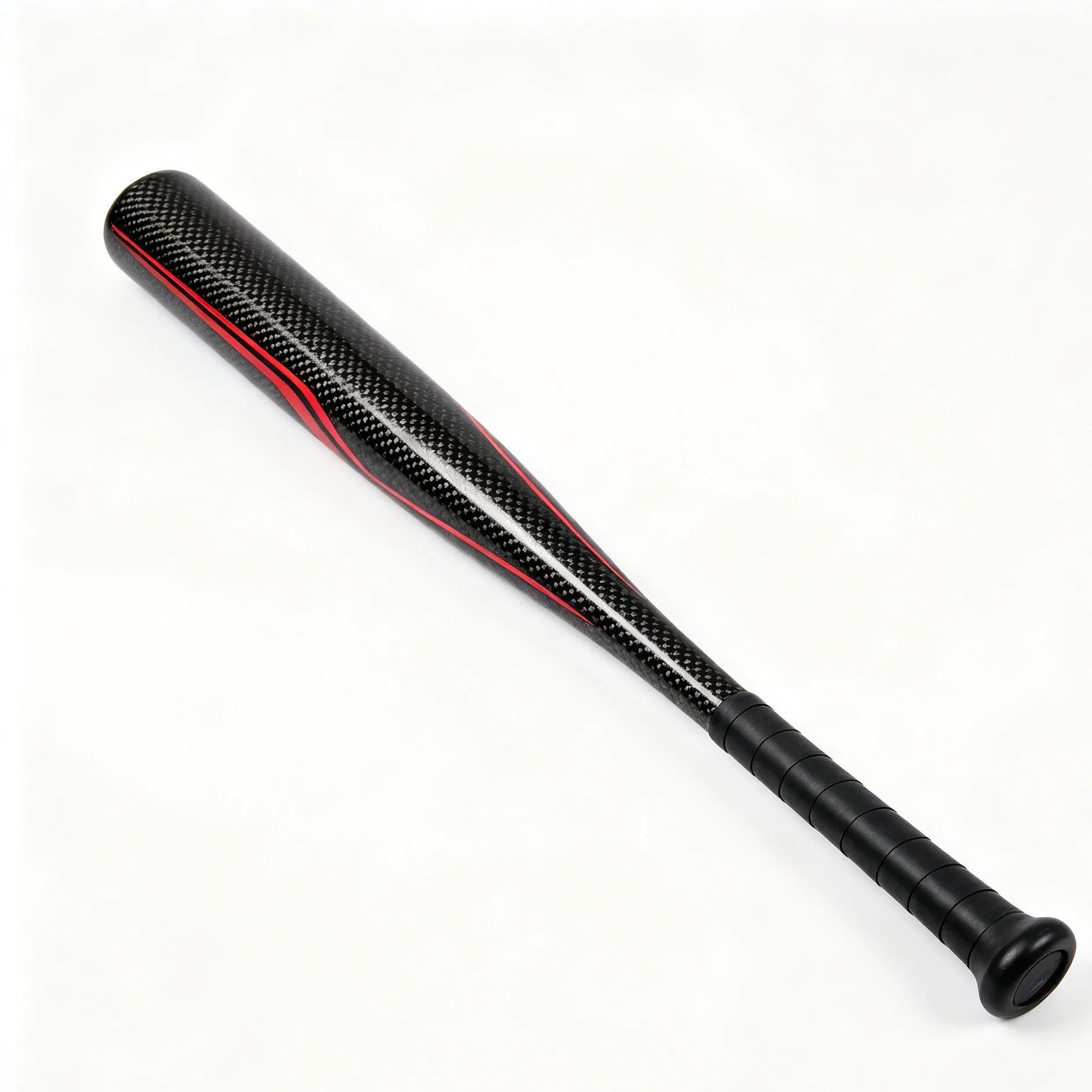 Carbon Fiber Composite Baseball Bat, Black & Red Color Scheme, Professional Competition Training Carbon Baseball Bat with Anti-Slip Rubber Grip